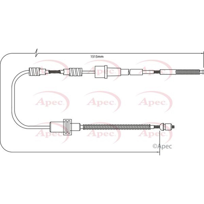Apec Handbrake Cable Left Rear fits Seat Cordoba 1993-2002 1.4 1.6