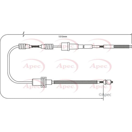 Apec Handbrake Cable Right Rear CAB1398