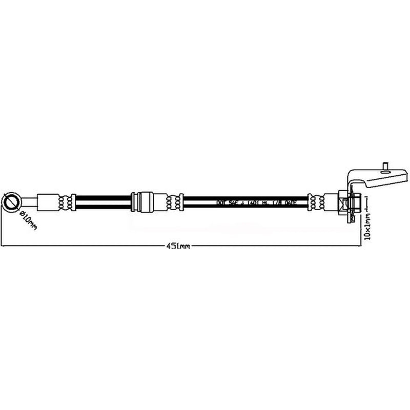 Juratek Brake Hydraulic Hose Line Front Right fits Hyundai Tucson 2004-2012