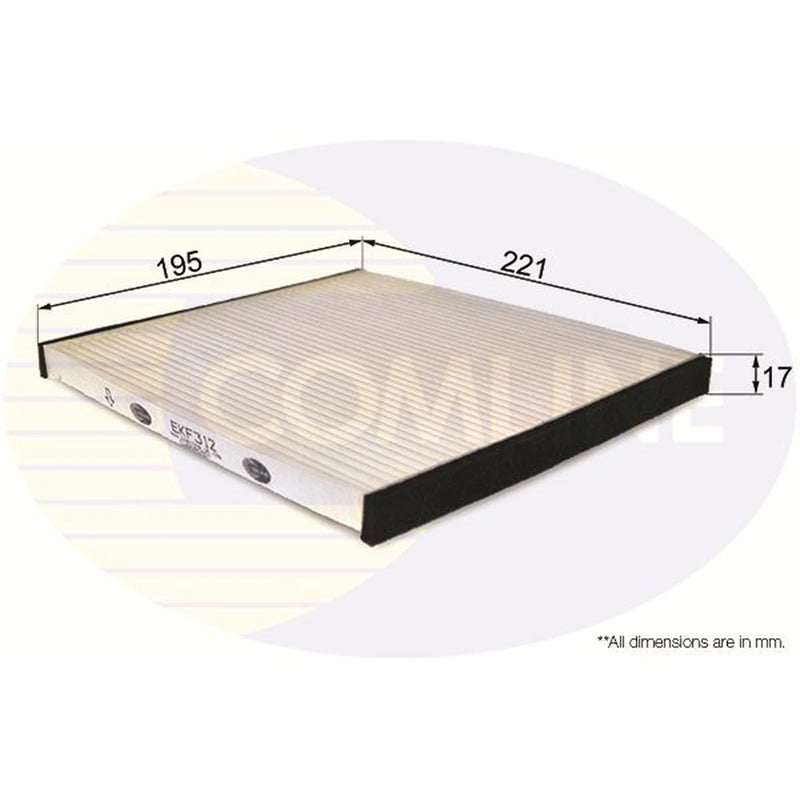 Comline Cabin Air Filter (Pollen Filter) fits Toyota Corolla 2001-2006 1.8 2.0