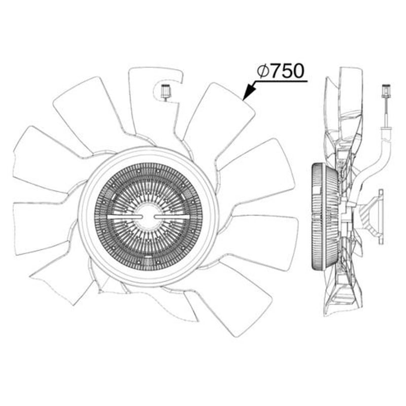 Mahle Engine Cooling Fan fits Scania R I 2004-2019