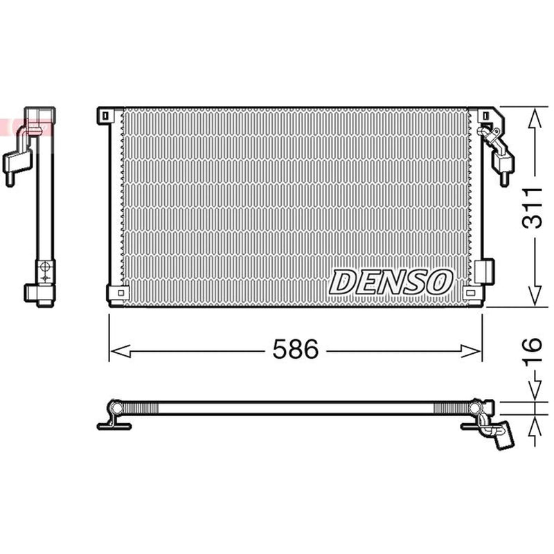 Denso Air Conditioning Condenser fits Peugeot 106 II 1996-2004