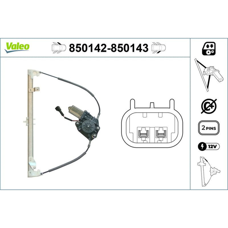 Valeo Electric Window Regulator Lifter Right Front 850143