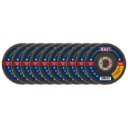 Sealey 115mm Aluminium Oxide Flap Discs 80Grit 22mm Bore - Pack of 10 FD11580E10 Sealey - Dynamic Drive