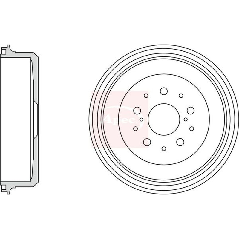 Apec Brake Drum Assembly Rear fits Toyota Hilux Vigo VII Pickup 2005-2015 2.5