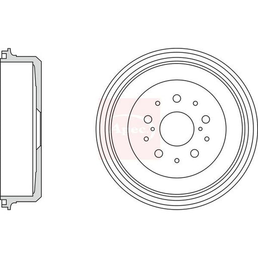 Apec 2 x Brake Drums fits Toyota Hilux Vigo VII Pickup 2005-2015 2.5