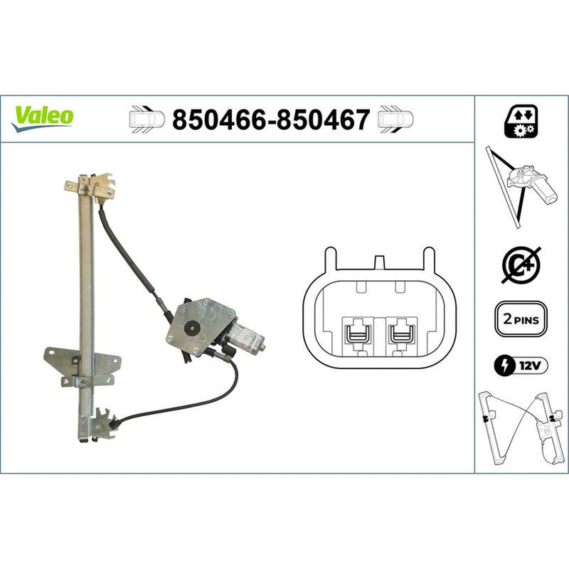 Valeo Electric Window Regulator Lifter Left Front 850466