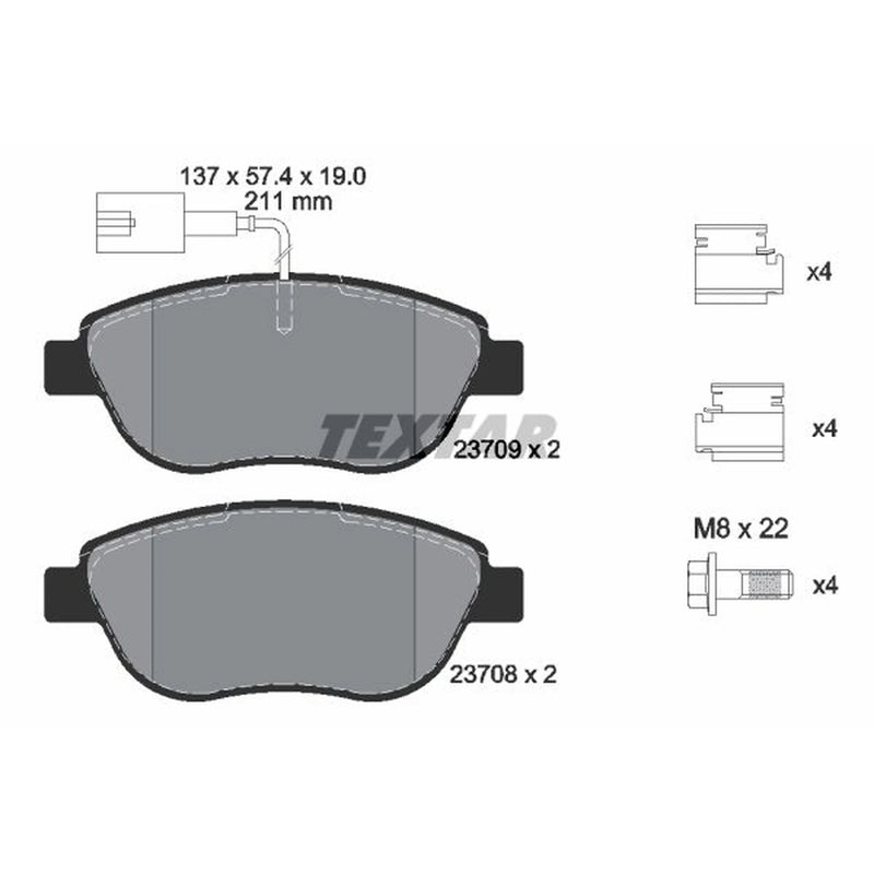 Textar Front Brake Pad Set 2370901