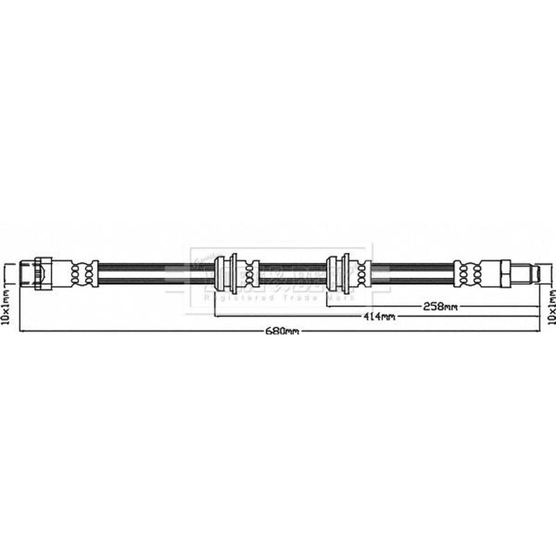 Borg & Beck Brake Hydraulic Hose Line Rear Right BBH8618
