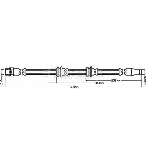 Borg & Beck Brake Hydraulic Hose Line Rear Right BBH8618