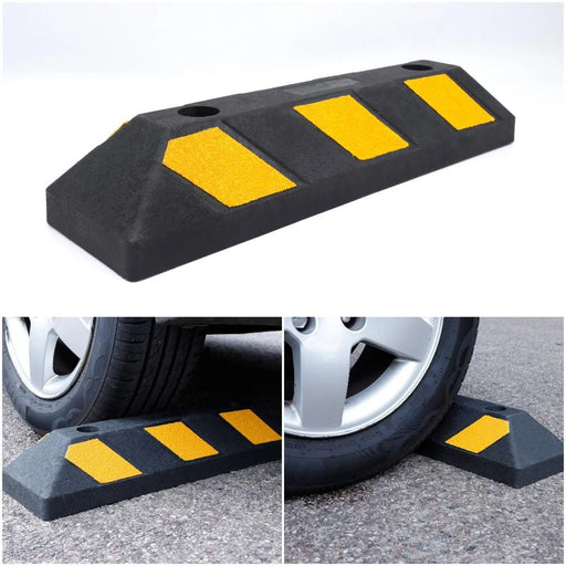 Streetwize Heavy Duty Rubber Car Parking Truck Garage Wheel Stop Block - SWWL12