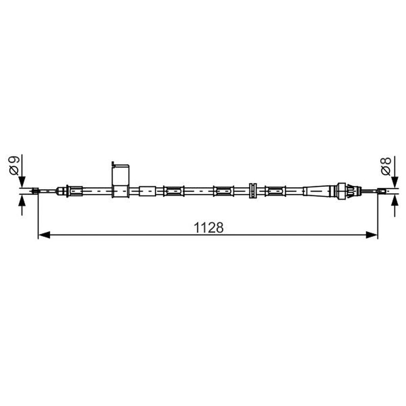 Bosch Handbrake Cable Right Rear fits Jeep Grand Cherokee 1999-2005