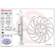 Brembo Front Brake Aluminium Brake Disc Hub Discs & Pads fits BMW 5 2016-2023