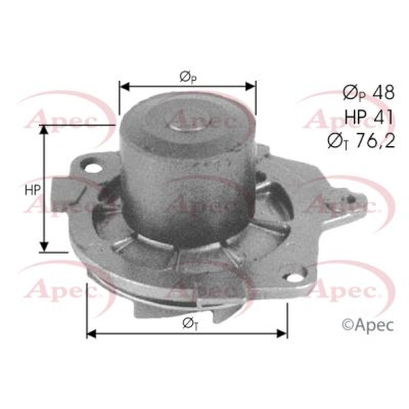 Apec Engine Cooling Water Pump fits Alfa Romeo 145 1999-2001 1.9