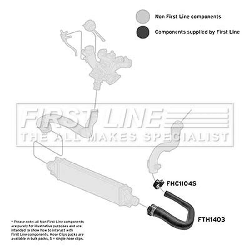 First Line Intercooler Turbo Charge Air Hose fits Opel Corsa D 2006-2014 1.3