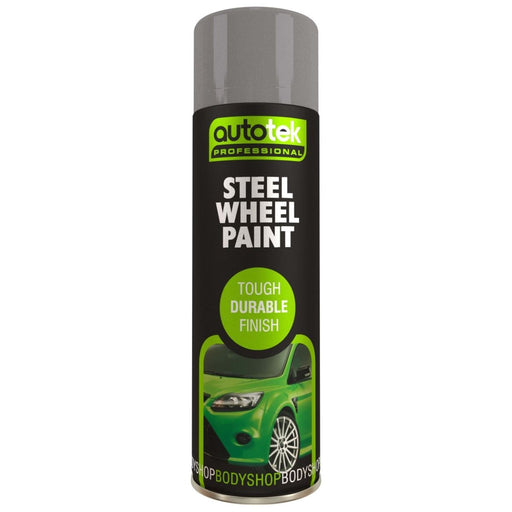 Autotek Silver Steel Wheel Paint 500ml Spray Paint High Coverage - image 1