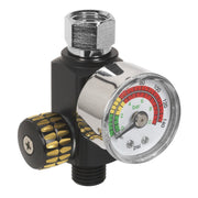 Sealey On Gun Air Pressure Regulator Gauge Spray Gun Air Tool Accessories Sealey  - Dynamic Drive