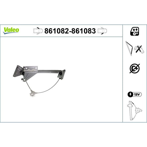 Valeo Electric Window Regulator Lifter Right Front 861083