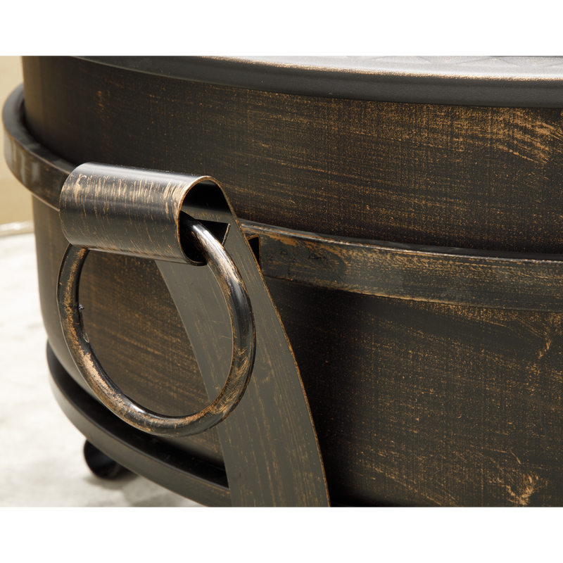 Dellonda 30" Deluxe 2-in-1 Outdoor Fire Pit & Coffee Table Antique Bronze Effect Dellonda  - Dynamic Drive