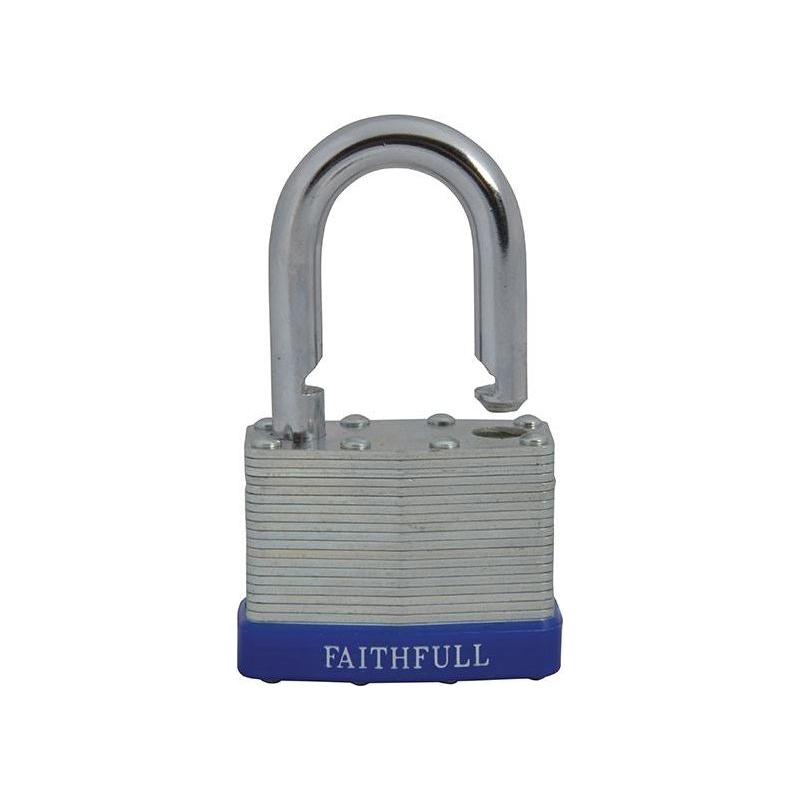 Faithfull Laminated Steel Padlock 50mm 3 Keys Faithfull - Dynamic Drive