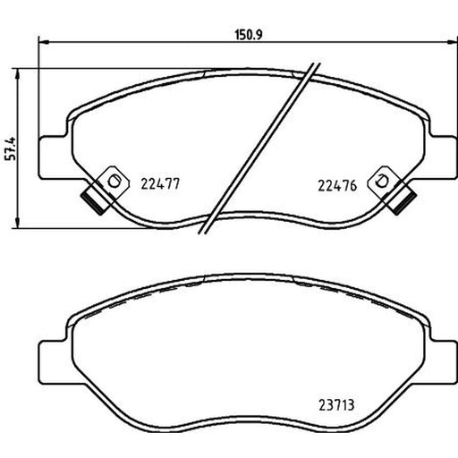 Mintex Front Brake Pad Set fits Fiat Tipo 2015-2020 1.0 1.3 1.4 1.6