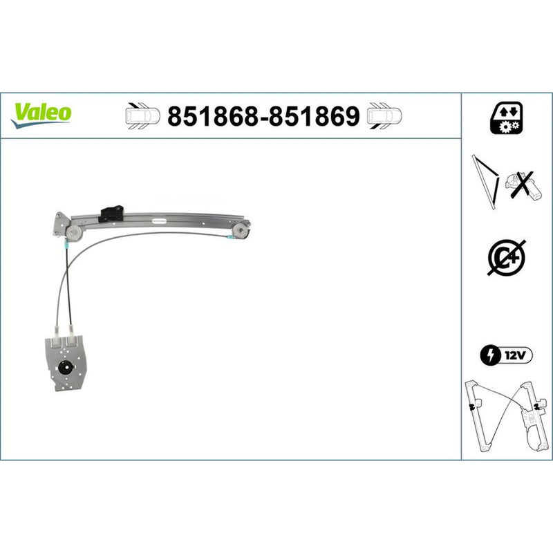 Valeo Electric Window Regulator Lifter Left Rear 851868