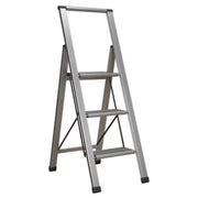 Sealey Aluminium Prof Folding Step Ladder 3-Step 150kg Capacity APSL3 Sealey  - Dynamic Drive