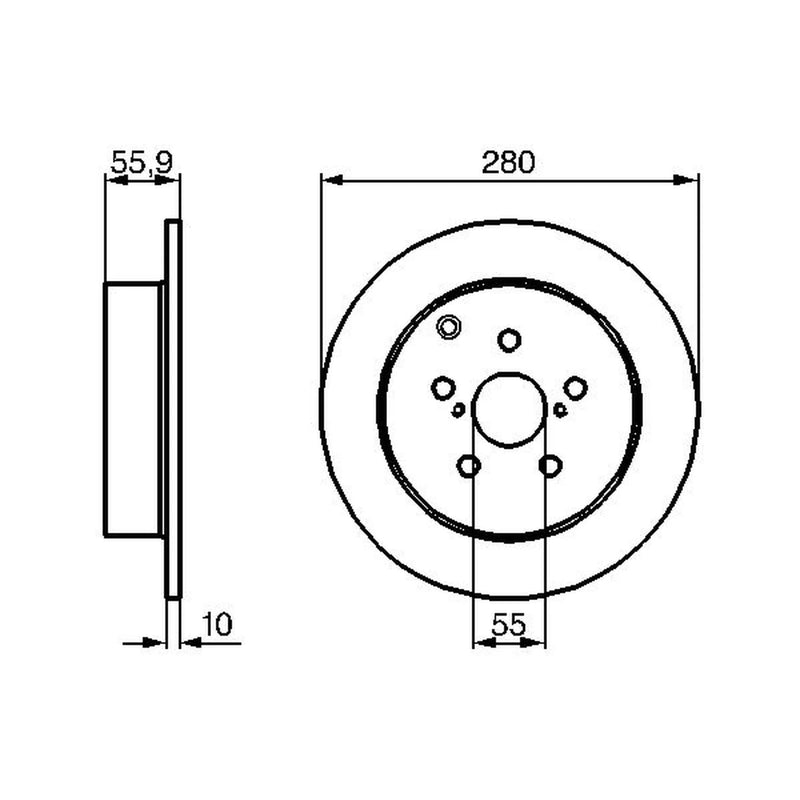 Bosch 2 x Solid Brake Discs fits Toyota Avensis 2003-2008 1.6 1.8 2.0 2.4