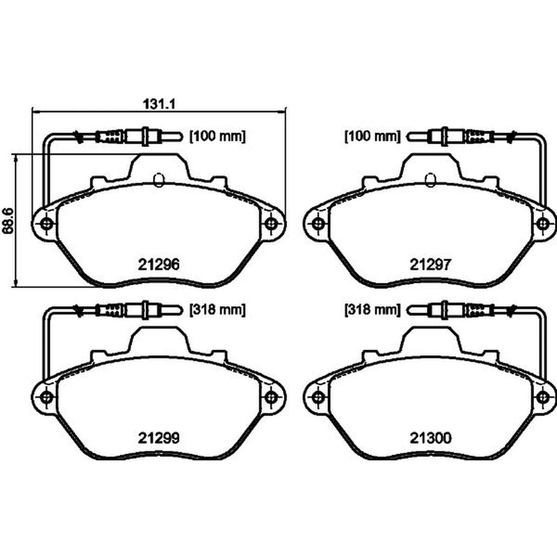Mintex Front Brake Pad Set fits Citroën Xm 1989-1994 2.0 2.1 3.0