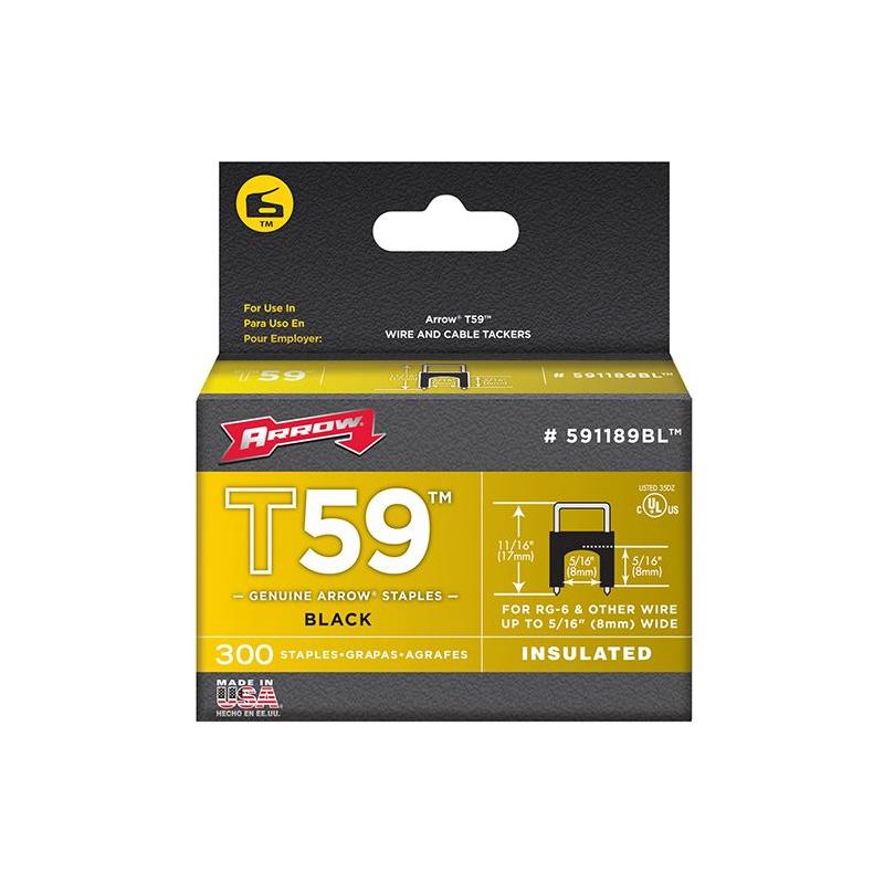 Arrow T59 Insulated Staples Black 8 x 8mm (Box 300) Arrow - NN4 Online