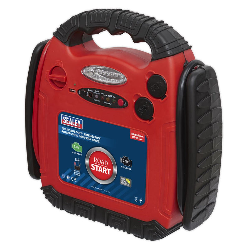 Sealey RoadStartï Emergency Power Pack 12V 900 Peak Amps RS131 Sealey - Dynamic Drive