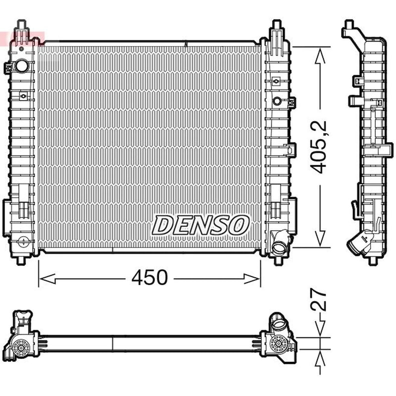 Denso Engine Radiator fits Nissan Note 2013-2016 1.5