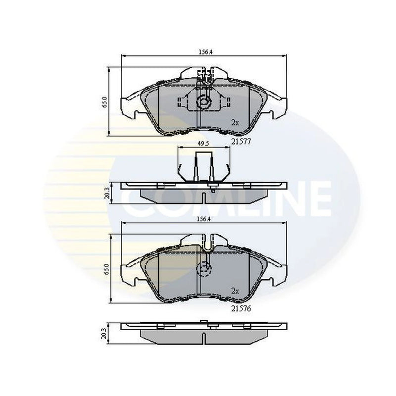 Comline 4 x Front Brake Pad Set fits Mercedes-Benz Sprinter 2-T 1995-2006