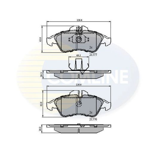 Comline 4 x Front Brake Pad Set fits Mercedes-Benz Sprinter 2-T 1995-2006