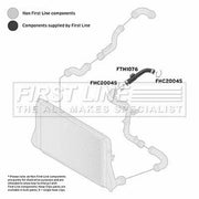 First Line Intercooler Turbo Charge Air Hose Lower fits Audi A3 2003-2010 1.9