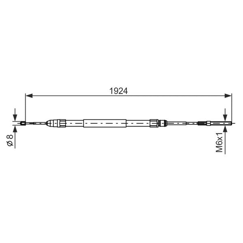 Bosch Handbrake Cable Left Rear fits BMW 5 1995-2004