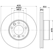 DON 2 x Vented Front Brake Discs PCD17881-x2
