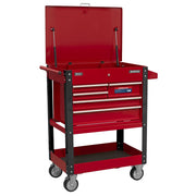 Superline PRO Heavy-Duty Mobile Tool & Parts Trolley 5 Drawers & Lockable Top Superline Pro - Dynamic Drive