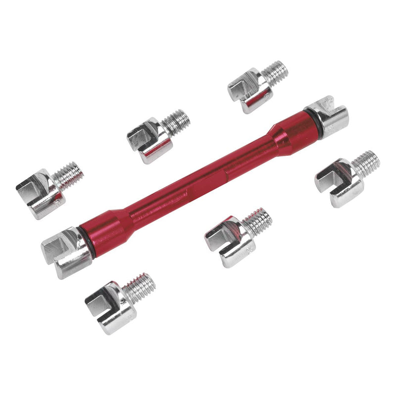 Sealey Motorcycle 9pc Spoke Wrench Set 5.4-6.8mm Motorbike Buckled Wheel Sealey  - Dynamic Drive