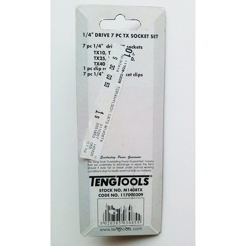 Teng Tools 1/4" TX Bit Socket Clip Rail Set 8 Pieces Teng Tools - Dynamic Drive