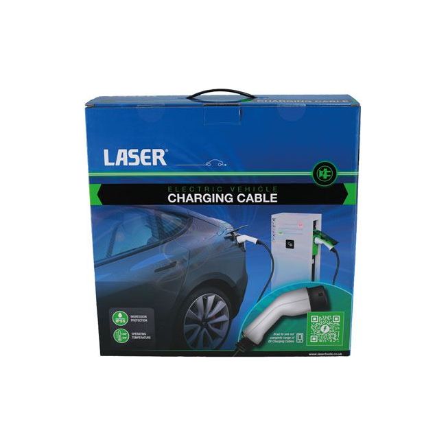 Laser EV Charging Cable - Type 2 Female to UK 3 Pin Plug 13A Single Phase 8628 Laser - Dynamic Drive