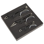 Sealey Premier Black 3pc Quick Release Locking Plier Sets Mole Grips Pliers Sealey  - Dynamic Drive