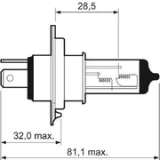 Valeo H4 Bulb Cardboard (Life X2) 032509 032509