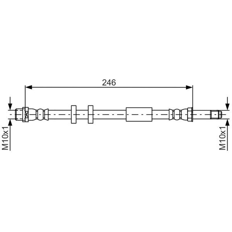 Bosch Brake Hydraulic Hose Line Rear fits Audi A8 D4 2009-2018