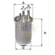 NAPA Fuel Filter Element fits Ford Tourneo Connect 2002-2013 1.8