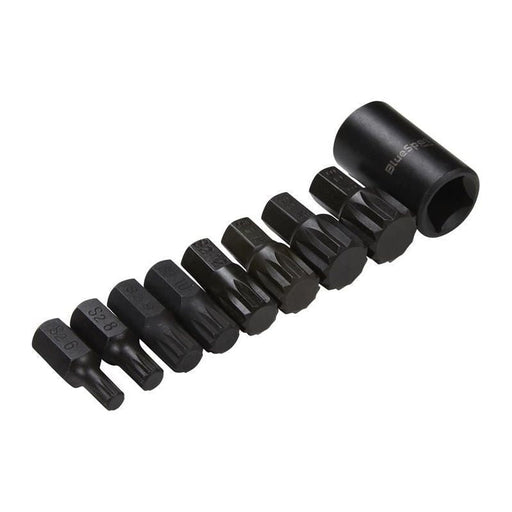 Bluespot Tools 1/2in Impact Spline Bit Set, 9 Piece BlueSpot Tools - Dynamic Drive