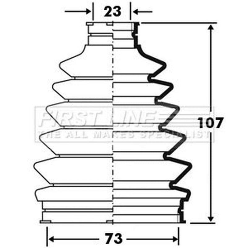 First Line Drive Shaft Bellow Kit Front Left Thermoplast fits Daihatsu Storia