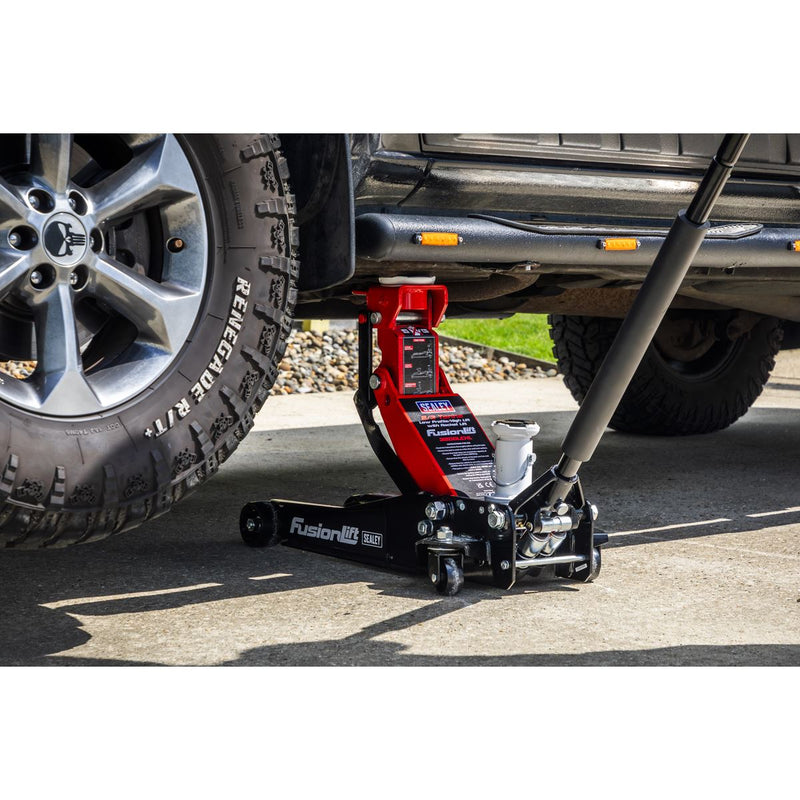 Sealey Low Profile High Lift Trolley Jack with Rocket Lift 2/3 Tonne 3200LEHL Sealey - Dynamic Drive