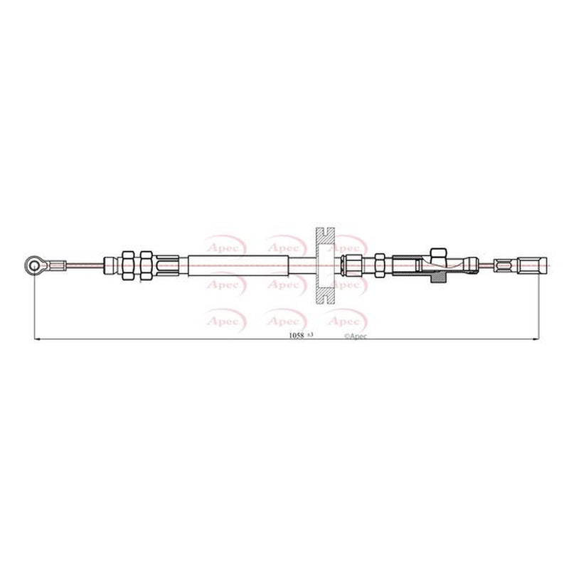 Apec Handbrake Cable Front fits Fiat Ducato 1990-1994 2.5