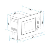 Baridi Integrated Microwave Oven 20L Capacity 900W - Stainless Steel Baridi - Dynamic Drive